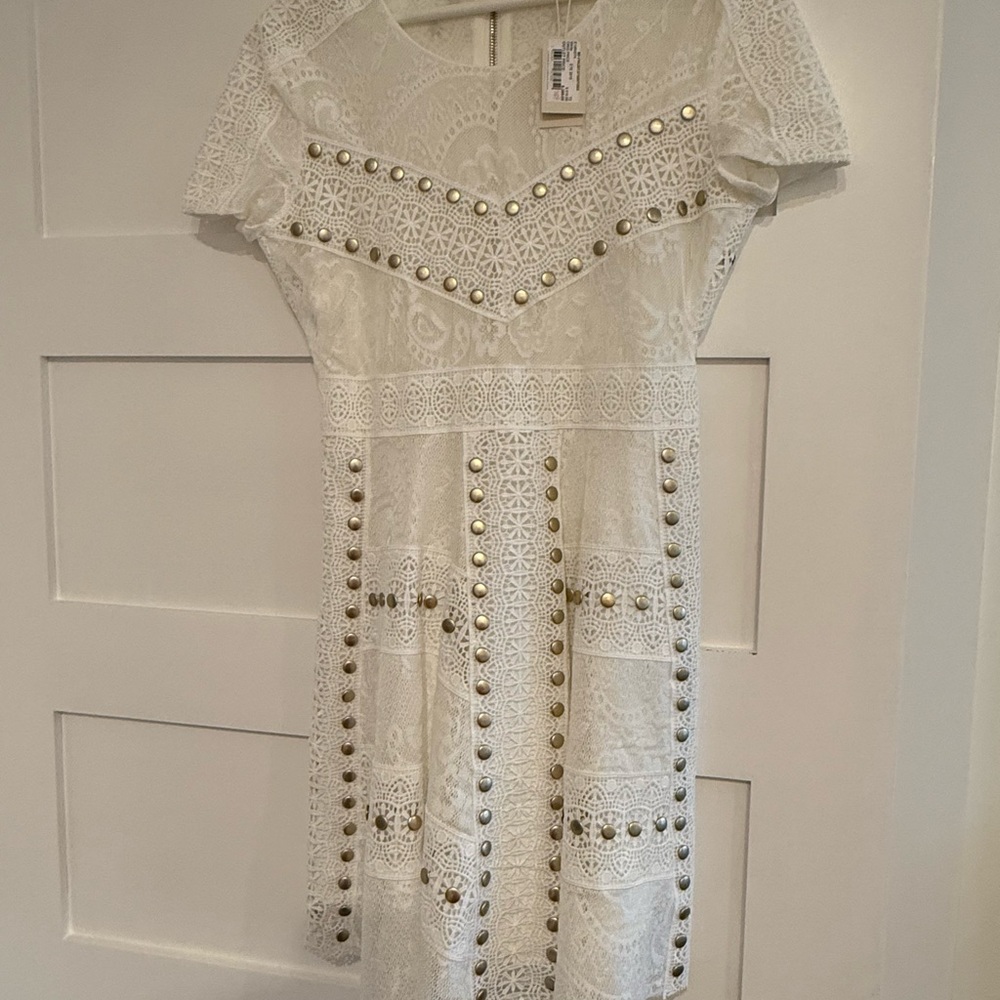 NEW Maje White Lace Mini Dress - Picture 5 of 5